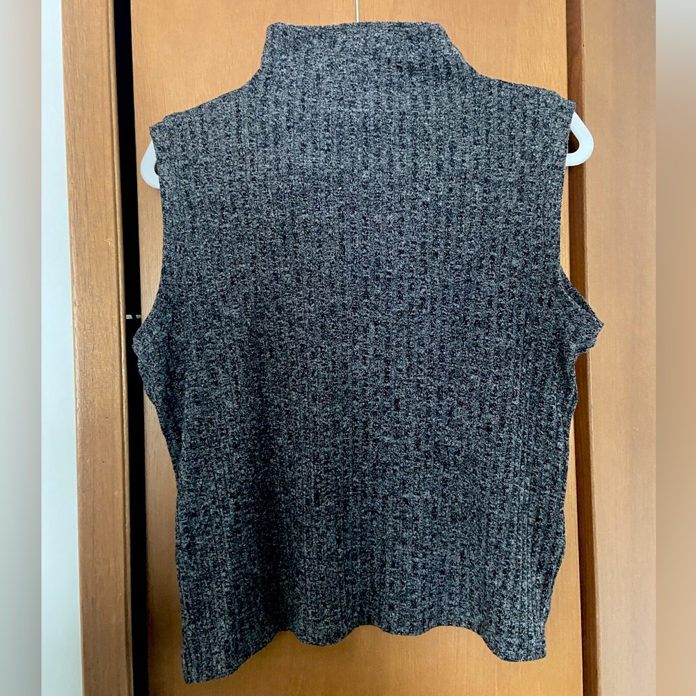Banana Republic Mockneck Charcoal Grey Sleeveless Top